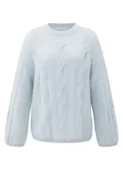 Yaya Sweatshirt Hellblau, Casual Pullover mit Rundhalsausschnitt