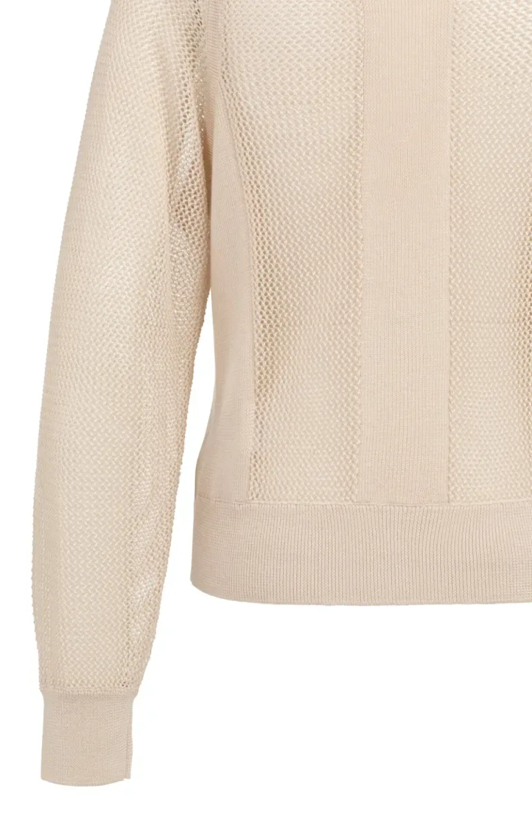 Mesh Stitch Raglan Sweater