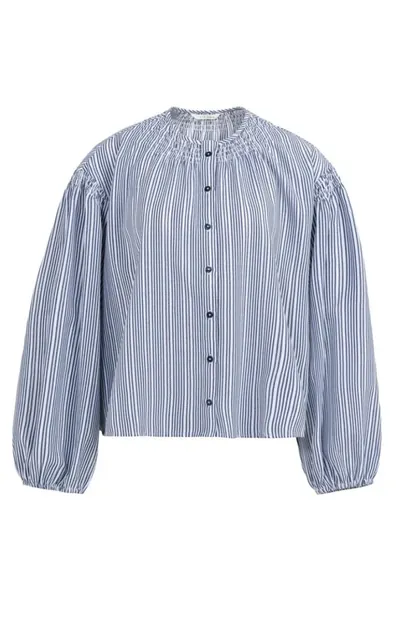 Yaya Bluse Blau-Weiß Gestreift, Langarm Bluse mit Rundhalsausschnitt