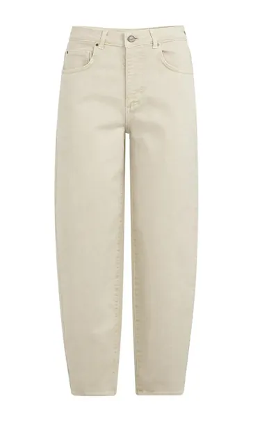 Yaya Barrel-Jeans mit sichtbaren Gesäßnähten beige