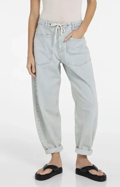Yaya Jeans mit Schnürsenkel blau