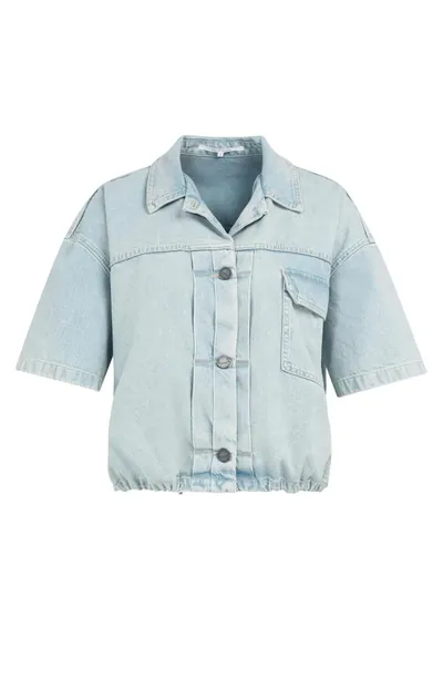 Yaya Farbige Worker-Jeansjacke blau