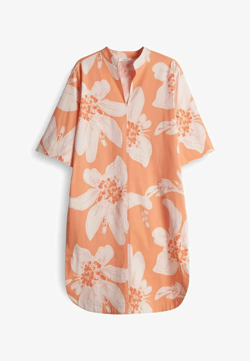 Robe imprimée coupe droite, 36, Orange