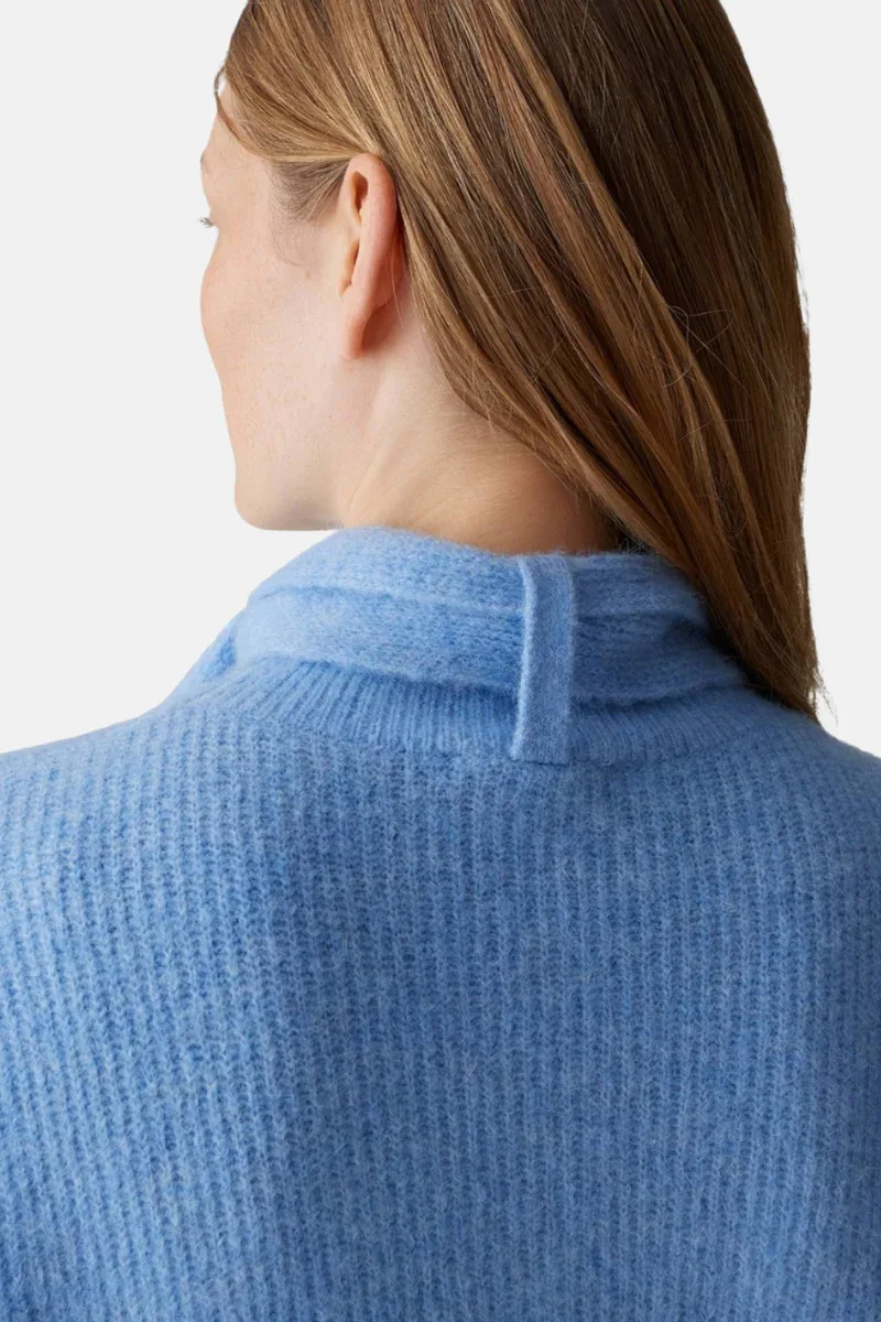 Pullover mit Alpaka- und Wollanteil Damen blau