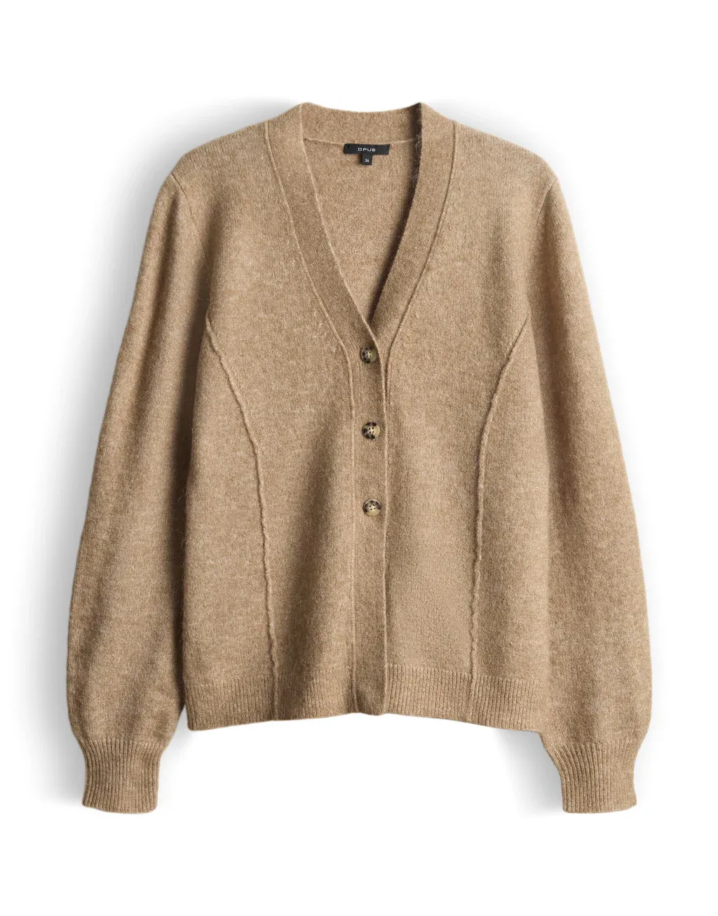 Strickjacke mit Wolle und Alpaka Damen braun