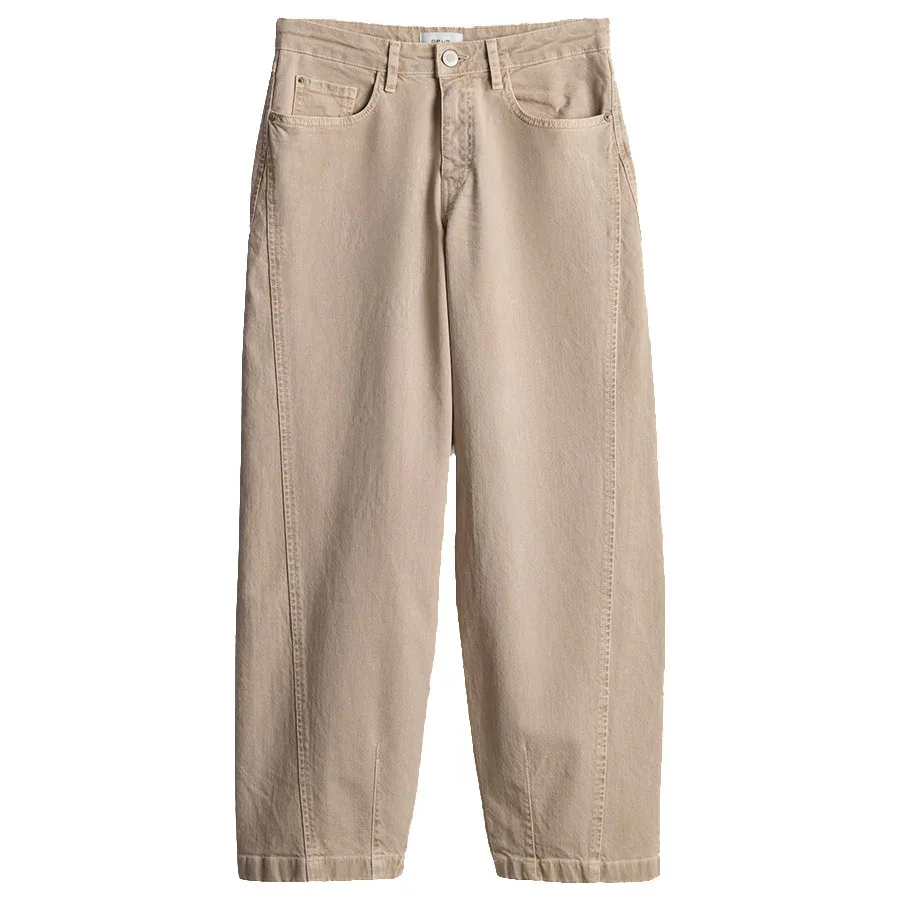Barrel Jeans Damen Baumwolle beige