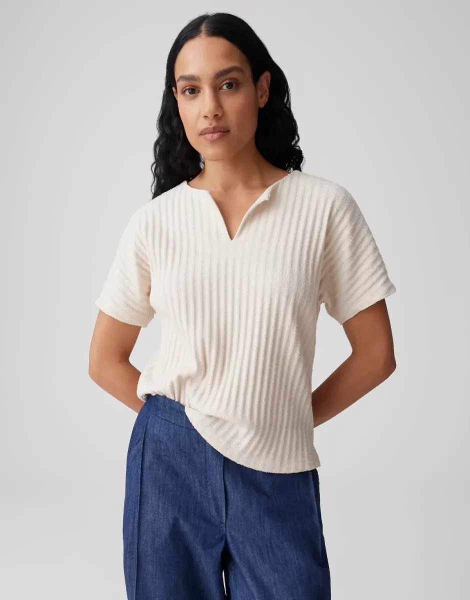 OPUS T-Shirt Damen Baumwolle weiß