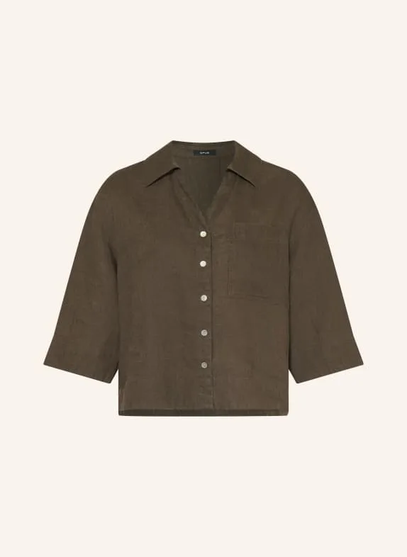 OPUS Hemdbluse FLIPPA dunkelgrün 36