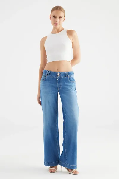 Cup of Joe Carlotta wide leg jeans medium blue